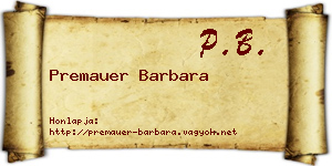 Premauer Barbara névjegykártya